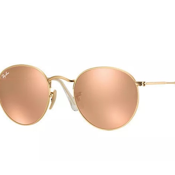 Ray-ban Round Sunglasses Gold Frame Copper Lens - Picture 4 of 6